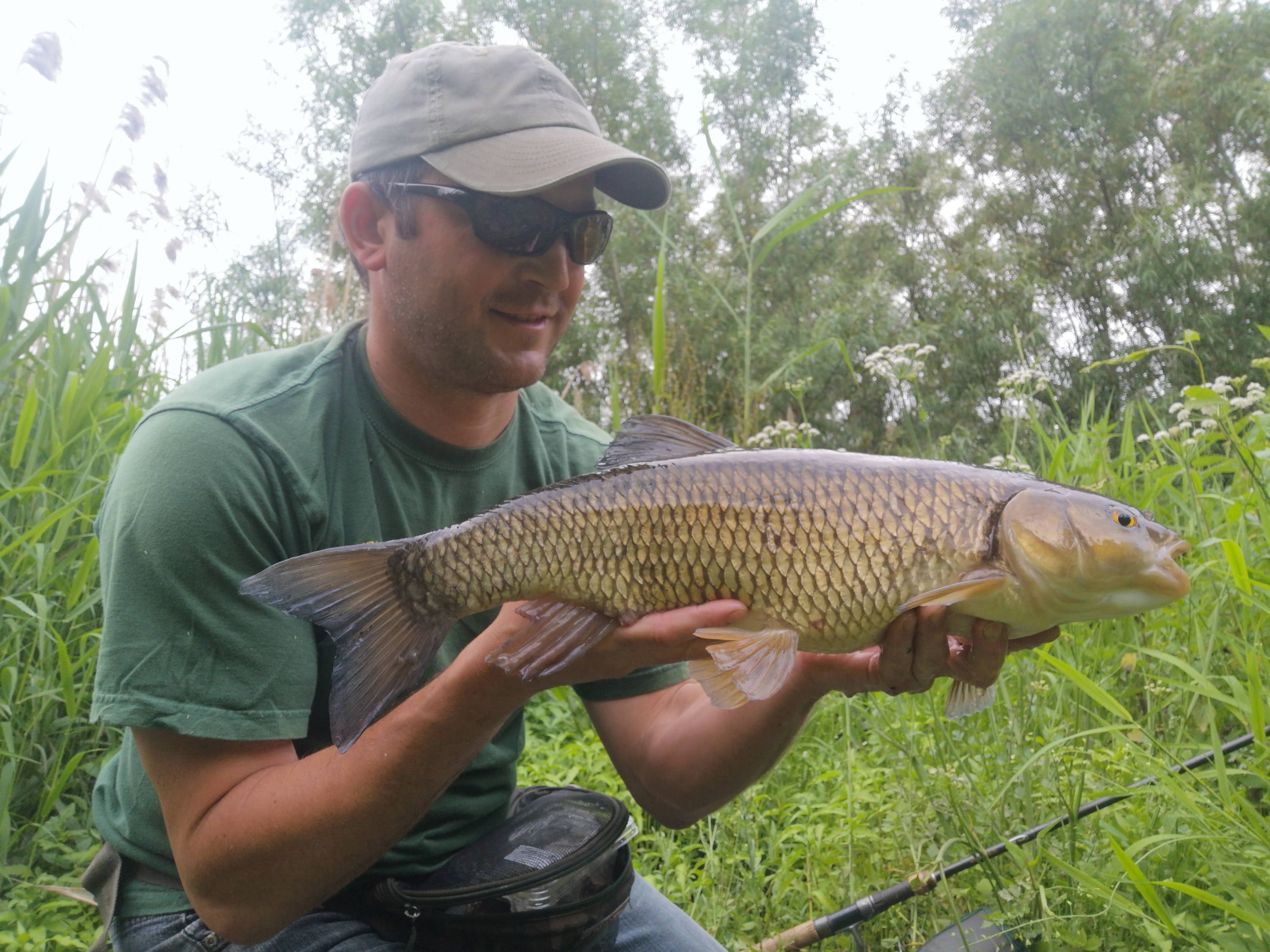Author holding a large chub.